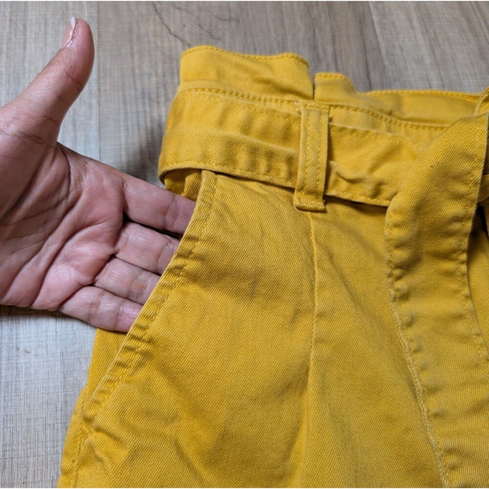 Express Size 8 Shorts Shortie Super High Rise Stretch Mustard Boho Retro - Picture 8 of 12